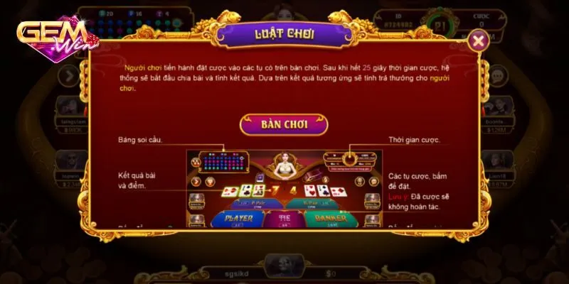 Một số quy định cần nắm rõ tại Baccarat kim tài